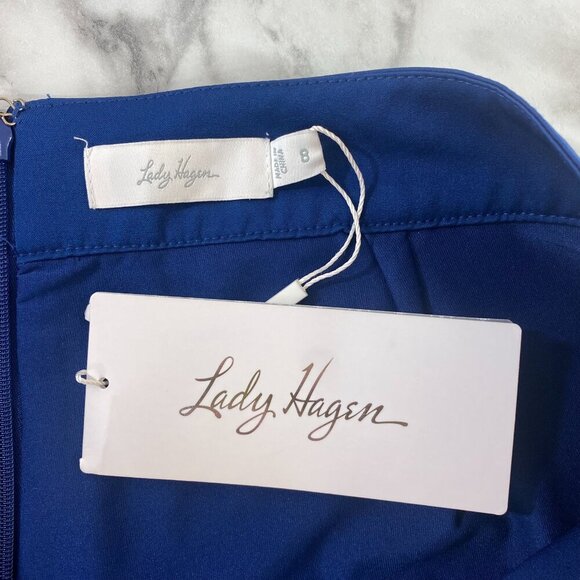 Lady Hagen Watercolor Colorblock Skort Womens Sz 8 Navy Blue Yelllow Tennis Golf - Picture 11 of 16